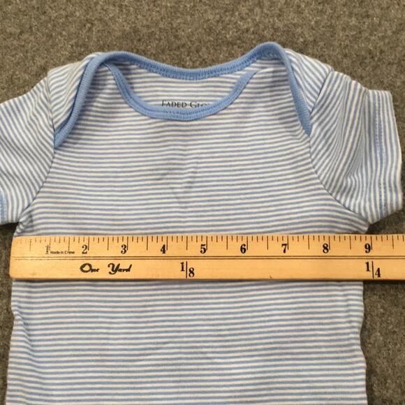 Faded Glory Baby Boy 6-9M ORGANIC Striped Bodysuit 100% Cotton Minimalist Unisex - Picture 5 of 7